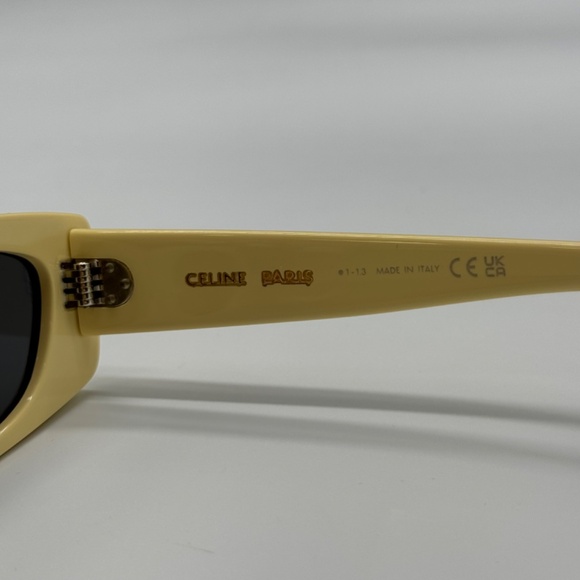 NEW CL40245U 39A CELINE YELLOW GREY SQUARE WOMEN CELINE SUNGLASSES - Picture 10 of 11